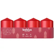 Gyertyák Bolsius Pillar Advent, piros, 60x40 mm, csomag 4 db