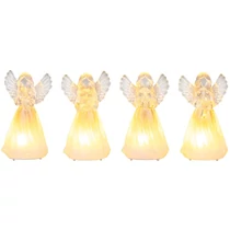 Angyal MagicHome Karácsonyi, műanyag, vegyes mintákkal, 1xLED meleg fehér, 6x5x11 cm, 3xLR44, gyűjtő