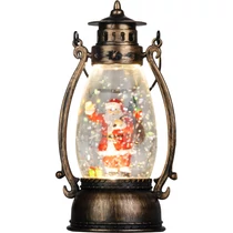 Lámpás MagicHome Karácsonyi, Mikulás, műanyag, 1xLED meleg fehér, 8x6.5x14 cm, 3xLR44