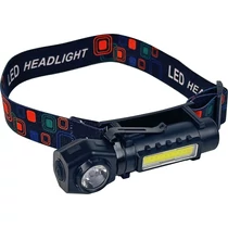 Fejlámpa Strend Pro XL0702, 110x34mm, 5W, XPE + COB 60 + 120 lm, 1200mAh, levehető fejjel