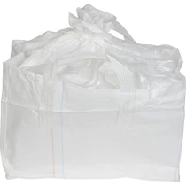 BigBag zsák TSF2, 68x35x46 cm, PP, 2 fül, fehér, zsinóros zsák, lapos aljú, max. 100 kg, kerti