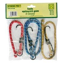Rögzítőgumi Strend Pro LB349, 8 mm, 1x 30-45-60 cm, acél kampókkal