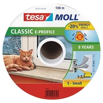 Tömítés tesamoll® E profil, 9 mm, fehér, L-100 m, ablakokhoz és ajtókhoz