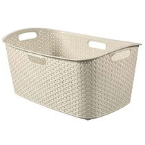 Kosár Curver® MY STYLE, 47 literes, krémszínű, 60x39x28 cm, szennyeshez, ruhához