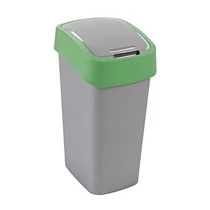 Szemetes Curver® FLIP BIN, 9 literes, ezüstszürke/zöld