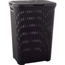 Kosár Curver® NATURAL STYLE, 60 literes, sötétbarna, 44x34x61 cm, szennyeshez, ruhához