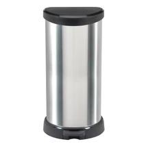 Szemetes Curver® DECO BIN, 40 literes, ezüst/fekete, pedállal