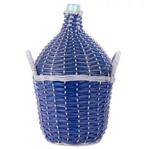 Demizson Strend Pro Cada Wilo, 15 liter, üveg, borhoz és pálinkához, fonott, vegyes színek
