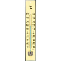 Hőmérő Strend Pro, TMM-018 Yellow Flatter, kültéri, 450x80x20 mm, fa