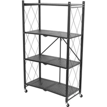 Polc Racks RAW4T, fém, 4 polcos, 1270x720x340 mm, max. 50 kg/polc, hordozható, görgős