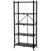 Polc Racks RAW5T, fém, 5 polcos, 1630x720x340 mm, max. 50 kg/polc, hordozható, görgős