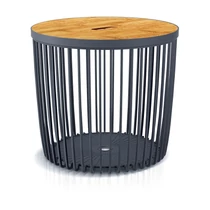 Asztal Clubo, fedéllel, 450x410 mm, 2az1-ben, univerzális kosár, bambusz fedél, 50 liter, antracit