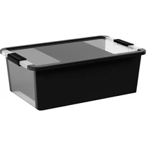 Box fedővel KIS Bi-Box M, 26 liter, fekete, 35x55x19 cm