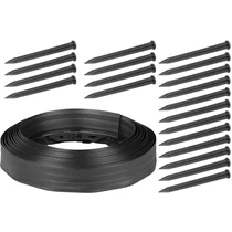Szegély Strend Pro Garden, gyep, rugalmas, fekete, L-10 m, 6 cm