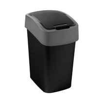 Szemetes Curver® PACIFIC FLIP BIN, 45 literes, 37.6x29.4x65.3 cm, fekete/szürke