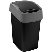 Szemetes Curver® PACIFIC FLIP BIN, 9 literes, 23.5x18.9x35 cm, fekete/szürke