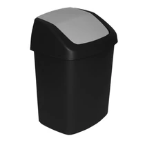 Szemetes Curver® SWING BIN, 15 literes, 24.8x30.6x41.8 cm, fekete/szürke
