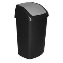 Szemetes Curver® SWING BIN, 50 literes, 34x40.6x66.8 cm, fekete/szürke