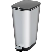 Szemetes KIS Chic Bin Steel Effect L, 50 literes, 44,5x29x60,5 cm, pedállal