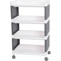 Polc MagicHome Rolly, műanyag, 4 polcos, 49x29x75,5 cm, görgőkön