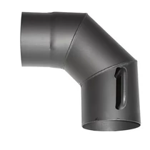 Könyök HS.K 090/150/1,5 mm, pillangószeleppel, füstcső, kéménykönyök füstcsövek összekötéséhez