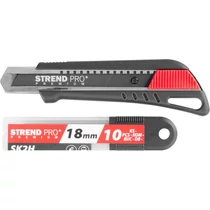 Kés Strend Pro Premium FD781, BlackMatt, SoftTouch, 18 mm, tördelhető pengéjű, + 10 db penge, készle