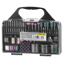Csiszolótest készlet Strend Pro RTG1016, 116 részes, mini, egyenes csiszolóhoz, szárral