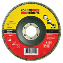 Tárcsa KONNER D22, 115x22 mm, A120, alumínium-oxid, lamellás