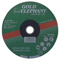 Tárcsa Gold Elephant 41AA, 125x1,0x22,2 mm, fém- és rozsdamentesacél-vágó, A46TBF