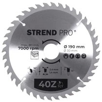 Tárcsa Strend Pro TCT, 190x2.4x30/20 mm, 40T, fához, fűrész, SK lapkák