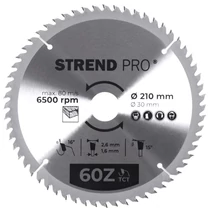 Tárcsa Strend Pro TCT, 210x2.6x30/20 mm, 60T, fához, fűrész, SK lapkák
