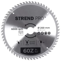 Tárcsa Strend Pro TCT, 250x3.0x30/20 mm, 60T, fához, fűrész, SK lapkák