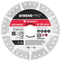 Tárcsa Strend Pro Premium, vákuumforrasztott, 125 mm, gyémánt, vágó, multi