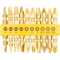 Bit készlet Strend Pro YF40020, 10 részes, L-65 mm, CrV, GoldenFish