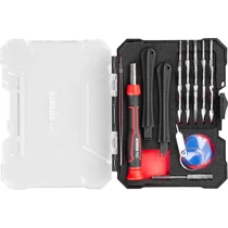 Bit készlet Strend Pro Premium ComfortGrip DL134, 23 részes, csavarhúzóval, mobiltelefon javításhoz