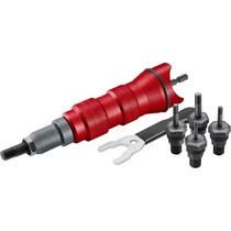 Adapter Strend Pro Premium, fúróhoz, 1/4", M3 - M10, szegecselő, anyacsavar szegecsekhez, kofferben