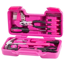 Szerszámkészlet LADIES PINK SET01, nőknek, 39 részes, rózsaszín, bőröndben