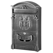 Levélszekrény GLA-Alu, alumínium, 255x90x410 mm, postai, antique silver