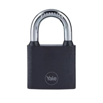 Lakat Yale Y111B/38/121/1, függő, vas, fekete, 38 mm, 3 kulcs