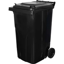 Edény Europlast 240 liter, műanyag, fekete, szemeteskuka