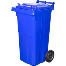 Kuka Europlast 120 literes, műanyag, kék 5002, HDPE, hulladékgyűjtő