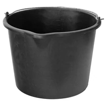 Vödör ReCycled®, 12 literes, építőipari, műanyag, kiöntővel, fekete