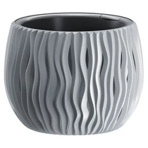 Virágcserép betéttel SANDY Bowl 240, 238x161 mm, szürke