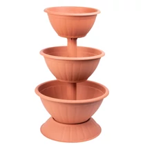 Virágcserép Strend Pro PYRAMID, háromszintes, 82 cm, terrakotta