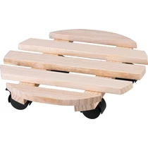 Virágcserép alátét Strend Pro, 30x7 cm, görgős, mozgatható, állvány, max. 50 kg, fa, kerek