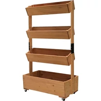 Függőleges virágcserép Strend Pro, ágyás, 4 szintes, kerekekkel, 85x45x147 cm
