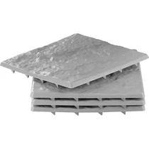 Járólap készlet, kőhatású, PP, 30x30 cm, műanyag, szürke színű, csomag 4 db