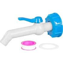 Strend Pro szelep, kerti, 3/4"- 45°, 193 mm, IBC tartályhoz való reduktorral, PVC