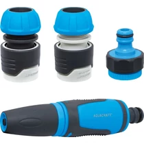 Öntözőkészlet AQUACRAFT® 550390, SoftTouch, kerti, tömlőhöz, STOP csatlakozó, adapter, fúvóka