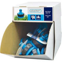 Adapter AQUACRAFT® 552195 SoftTouch G1"-3/4", kerti tömlőhöz, 70 db-os display doboz